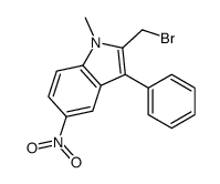 2-(bromomethyl)-1-methyl-5-nitro-3-phenylindole结构式