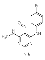 N4-(4-bromophenyl)-N6-methyl-5-nitroso-pyrimidine-2,4,6-triamine结构式