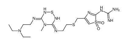 2-[4-[2-[[5-(2-diethylaminoethylamino)-4-methyl-1,2,4,6-thiatriazin-3- yl]amino]ethylsulfanylmethyl]-1,1-dioxo-1,3-thiazol-2-yl]guanidine结构式