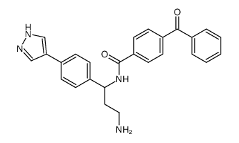 N-[3-amino-1-[4-(1H-pyrazol-4-yl)phenyl]propyl]-4-benzoylbenzamide Structure