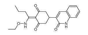 2-(1-Ethoxyaminobutylidene)-5-(2-oxoquinol-3-yl)-cyclohexane-1,3-dione Structure