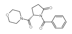 (S)-4-[(benzoyl-5-oxopyrrolidin-2-yl)carbonyl]morpholine structure