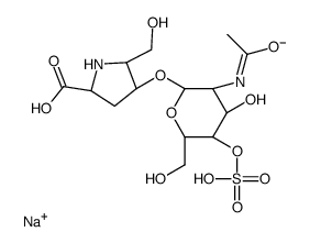 4α-[[2-(Acetylamino)-2-deoxy-4-O-sodiosulfo-β-D-glucopyranosyl]oxy]-5β-(hydroxymethyl)-L-proline Structure