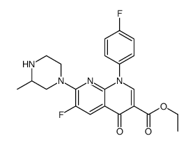 ethyl 6-fluoro-1-(4-fluorophenyl)-7-(3-methylpiperazin-1-yl)-4-oxo-1,8-naphthyridine-3-carboxylate Structure