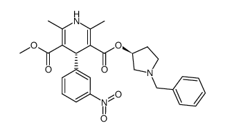 3,5-Pyridinedicarboxylic acid, 1,4-dihydro-2,6-dimethyl-4-(3-nitrophenyl)-, methyl 1-(phenylmethyl)-3-pyrrolidinyl ester, [S-(R*,S*)]- picture