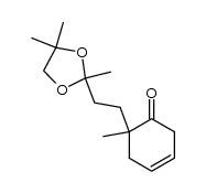 6ξ-methyl-6-[2'-(2'',4'',4''-trimethyl-1'',3''dioxolan-2''-yl)ethyl]cyclohex-3-en-1-one结构式