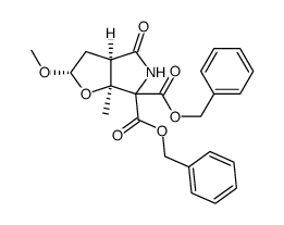 (1S,3S,5R)-8,8-dibenzyloxycarbonyl-3-methoxy-1-methyl-2-oxa-7-azabicyclo[3.3.0]octane-6-one Structure