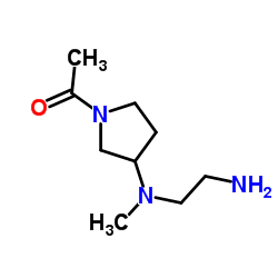 1-{3-[(2-Aminoethyl)(methyl)amino]-1-pyrrolidinyl}ethanone结构式