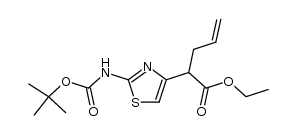 ethyl 2-(2-tert-butoxycarbonylaminothiazol-4-yl)-4-pentenoate结构式