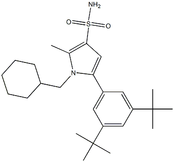 1-(cyclohexylmethyl)-5-(3,5-di-tert-butylphenyl)-2-methyl-1H-pyrrole-3-sulfonamide Structure