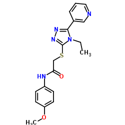 2-{[4-Ethyl-5-(3-pyridinyl)-4H-1,2,4-triazol-3-yl]sulfanyl}-N-(4-methoxyphenyl)acetamide结构式