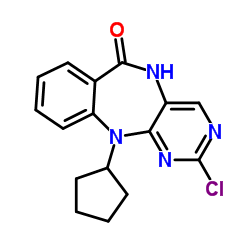 2-Chloro-11-cyclopentyl-5H-benzo[e]pyrimido[5,4-b][1,4]diazepin-6(11H)-one Structure