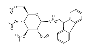 2,3,4,6-tetra-O-acetyl-N-(fluoren-9-ylmethoxycarbonyl)-β-D-glucopyranosylamine Structure