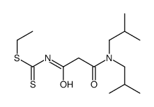 ethyl N-[3-[bis(2-methylpropyl)amino]-3-oxopropanoyl]carbamodithioate Structure