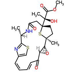 Methyl (2S)-2-[(1S,2R,4R,14R,18R)-1,14-dimethyl-5,16-dioxo-3-oxa-12,21-dithia-15,22-diazatetracyclo[16.2.1.110,13.02,4]docosa-6,8,10,13(22)-tetraen-18-yl]-2-hydroxypropanoate结构式