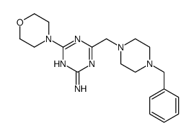 4-[(4-benzylpiperazin-1-yl)methyl]-6-morpholin-4-yl-1,3,5-triazin-2-amine Structure