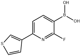 2-Fluoro-6-(3-thienyl)pyridine-3-boronic acid structure