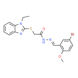 N'-[(E)-(5-bromo-2-methoxyphenyl)methylidene]-2-[(1-ethyl-1H-benzimidazol-2-yl)sulfanyl]acetohydrazide picture