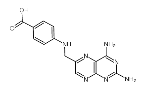 4-(N-[2,4-二氨基-6-喋啶甲基]-氨基)苯酸钠盐结构式