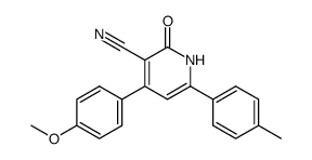 3-Cyan-4-(p-methoxyphenyl)-6-(p-methylphenyl)-2-pyridon结构式