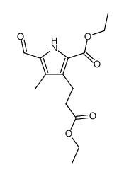 ethyl 5-formyl-3-(2-ethoxycarbonyl)ethyl-4-methyl-1H-pyrrole-2-carboxylate结构式