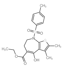 Ethyl 4-hydroxy-2,3-dimethyl-8-((4-methylphenyl)sulfonyl)-7,8-dihydro-6H-thieno(2,3-b)azepine-5-carboxylate Structure