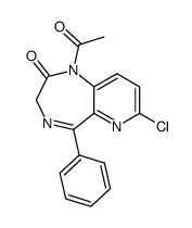 1-acetyl-7-chloro-5-phenyl-1,3-dihydro-pyrido[3,2-e][1,4]diazepin-2-one结构式