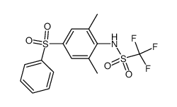 N-(4-Benzenesulfonyl-2,6-dimethyl-phenyl)-C,C,C-trifluoro-methanesulfonamide结构式