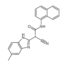 2-cyano-2-(5-methyl-1(3)H-benzoimidazol-2-yl)-N-naphthalen-1-yl-acetamide Structure