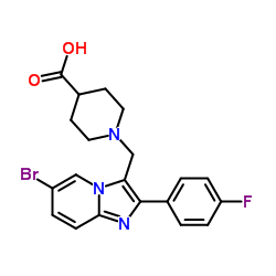 1-[6-BROMO-2-(4-FLUORO-PHENYL)IMIDAZO[1,2-A]PYRIDIN-3-YLMETHYL]PIPERIDINE-4-CARBOXYLICACID picture