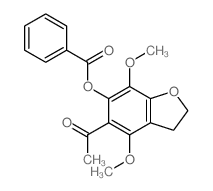 (5-acetyl-4,7-dimethoxy-2,3-dihydrobenzofuran-6-yl) benzoate structure