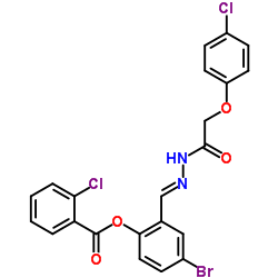 4-Bromo-2-[(E)-{[(4-chlorophenoxy)acetyl]hydrazono}methyl]phenyl 2-chlorobenzoate Structure