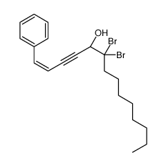 (5R)-6,6-dibromo-1-phenyltetradec-1-en-3-yn-5-ol结构式