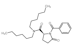 (S)-1-benzoyl-N,N-dihexyl-5-oxopyrrolidine-2-carboxamide结构式