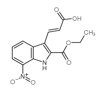 3-(2-羧基-乙烯基)-7-硝基-1H-吲哚-2-羧酸乙酯结构式