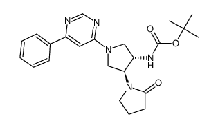 tert-butyl (3S,4S)-4-(2-Oxopyrrolidin-1-yl)-1-(6-phenylpyrimidin-4-yl)pyrrolidin-3-ylcarbamate Structure