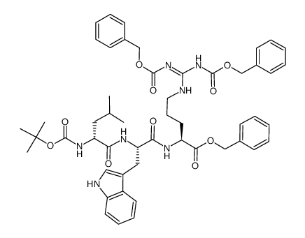 Boc-D-Leu-Trp-Arg(Cbz)2-OBn Structure