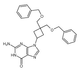 9-[3,3-bis(benzyloxymethyl)cyclobut-1-yl]guanine Structure