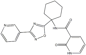 2-oxo-N-[1-(3-pyridin-3-yl-1,2,4-oxadiazol-5-yl)cyclohexyl]-1H-pyridine-3-carboxamide结构式