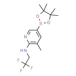 3-methyl-5-(4,4,5,5-tetramethyl-1,3,2-dioxaborolan-2-yl)-N-(2,2,2-trifluoroethyl)pyridin-2-amine structure