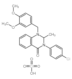 3-(4-chlorophenyl)-1-[(3,4-dimethoxyphenyl)methyl]-2-methyl-quinazolin-4-one perchlorate Structure