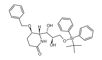 (2R,3R)-3-(benzyloxy)-2-((1S,2R)-3-(tert-butyldiphenylsilyloxy)-1,2-dihydroxypropyl)piperidin-6-one结构式