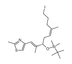 4-((S,1E,5Z)-3-((tert-butyldimethylsilyl)oxy)-9-iodo-2,6-dimethylnona-1,5-dien-1-yl)-2-methylthiazole Structure