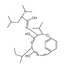 (2S)-N-[(2Z,6S,9S,10S)-6-[(2S)-butan-2-yl]-5,8-dioxo-10-propan-2-yl-11-oxa-4,7-diazabicyclo[10.2.2]hexadeca-1(14),2,12,15-tetraen-9-yl]-2-(dimethylamino)-4-methylpentanamide结构式