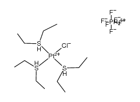 tris(diethyl-l4-sulfanyl)platinum(V) chloride hexafluorophosphate(V) Structure