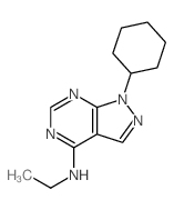 9-cyclohexyl-N-ethyl-2,4,8,9-tetrazabicyclo[4.3.0]nona-1,3,5,7-tetraen-5-amine Structure