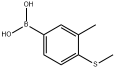 (3-甲基-4-(甲基硫基)苯基)硼酸结构式