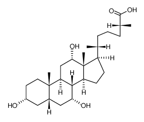 (25R)-3α,7α,12α-trihydroxy-5β-cholestane-26-oic acid结构式