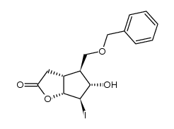 6-Benzyloxymethyl-7-hydroxy-8-iodo-2-oxabicyclo[3.3.0]octan-3-one Structure