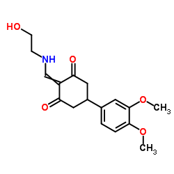 5-(3,4-Dimethoxyphenyl)-2-{[(2-hydroxyethyl)amino]methylene}-1,3-cyclohexanedione结构式